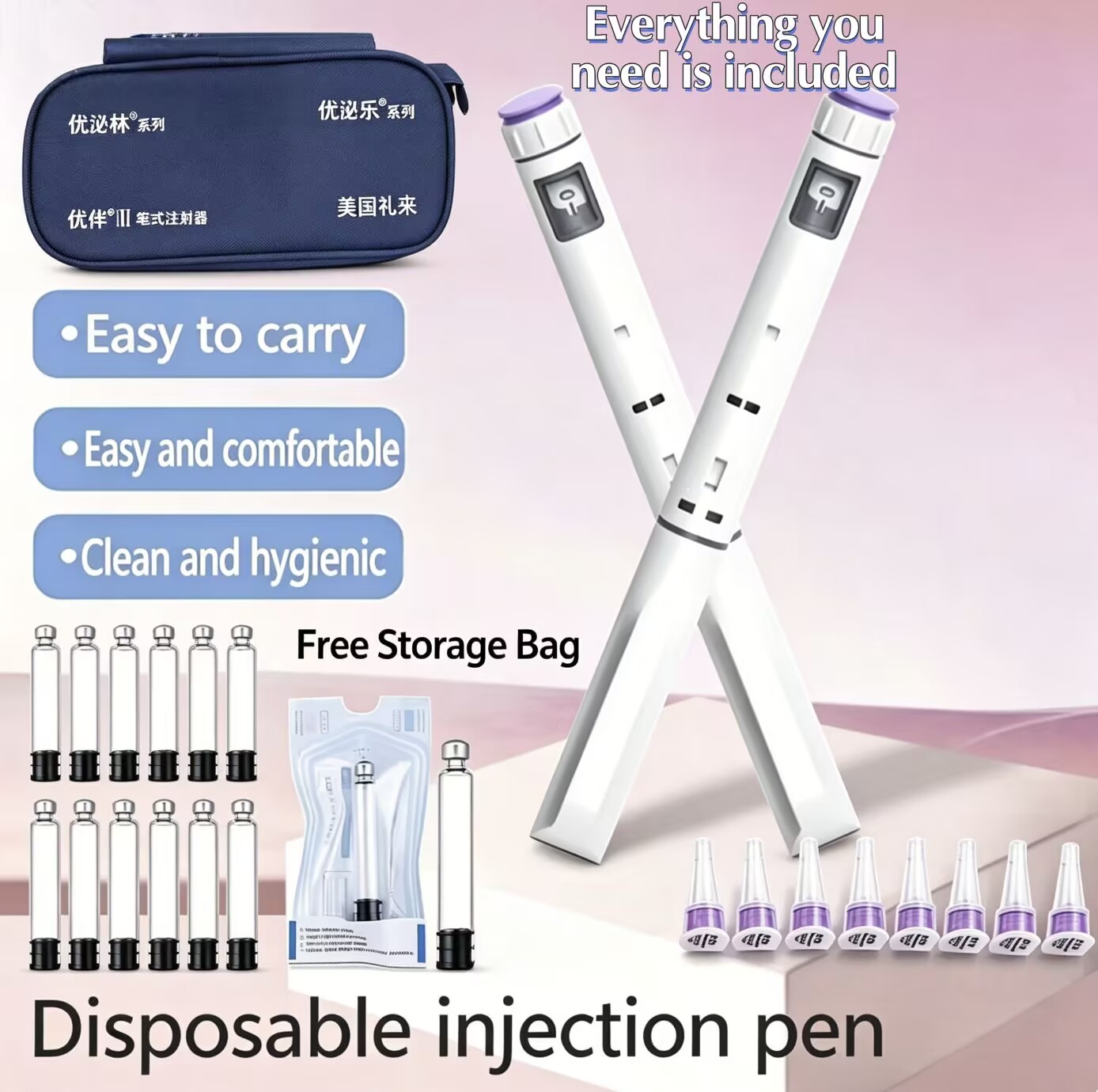 Disposable Insulin / peptide Injection Pen,3ml High Precision Dose Device, weight loss Adjustable Magic Pen (excluding medication)